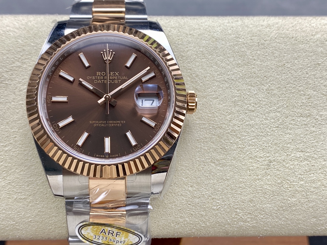 Rolex Datejust 41 Everose Gold Automatic 126331 0001 Chocolate Men's Watch - QualitySwissReplica