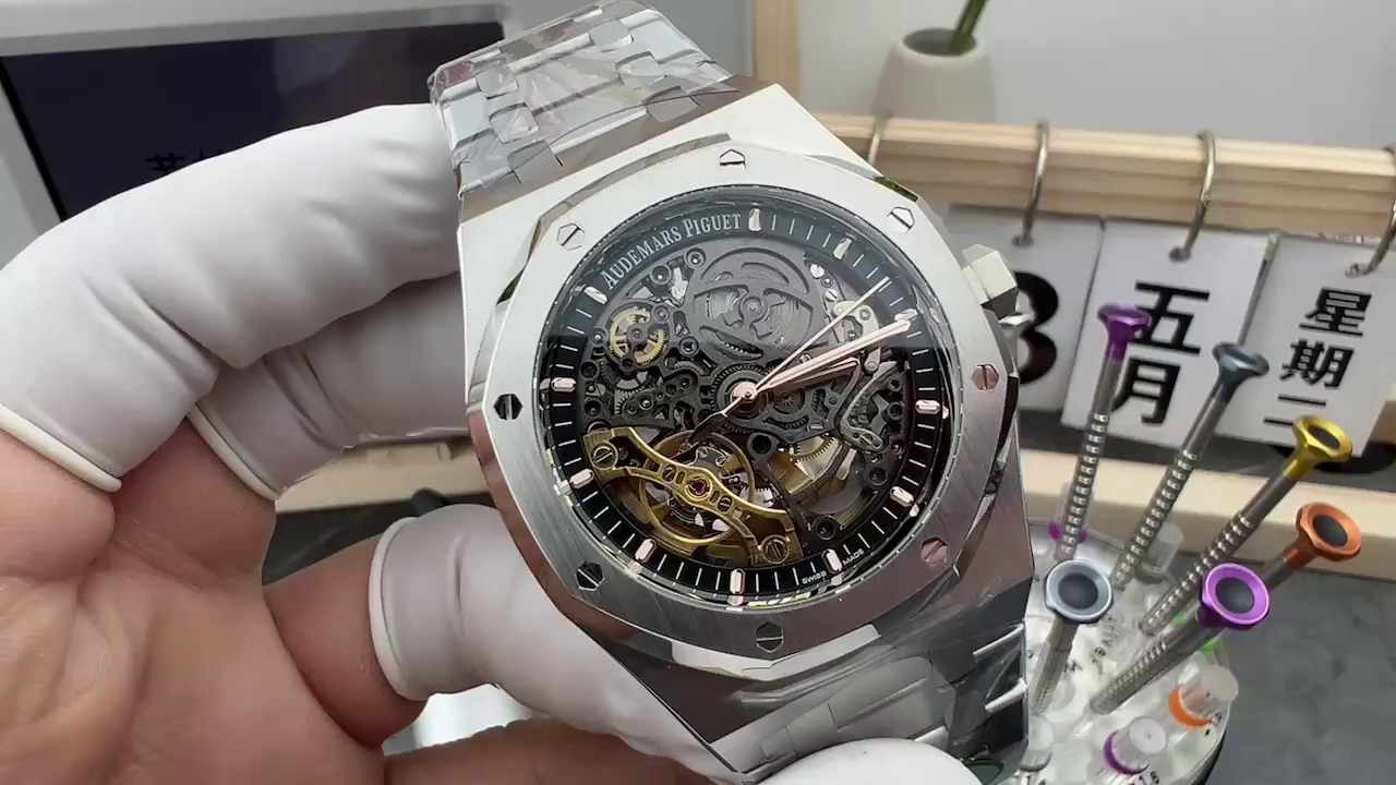 AP Royal Oak 41 Replicaa 15407ST.OO.1220ST.01 Double Balance Wheel Openworked - QualitySwissReplica