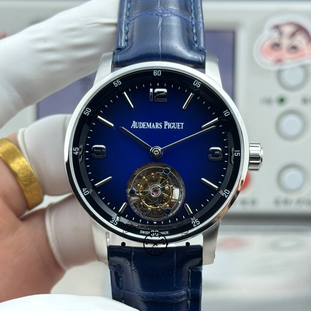 AP CODE 11.59 Tourbillon 26396BC.OO.D321CR.01 Replica Blue Alligator - QualitySwissReplica