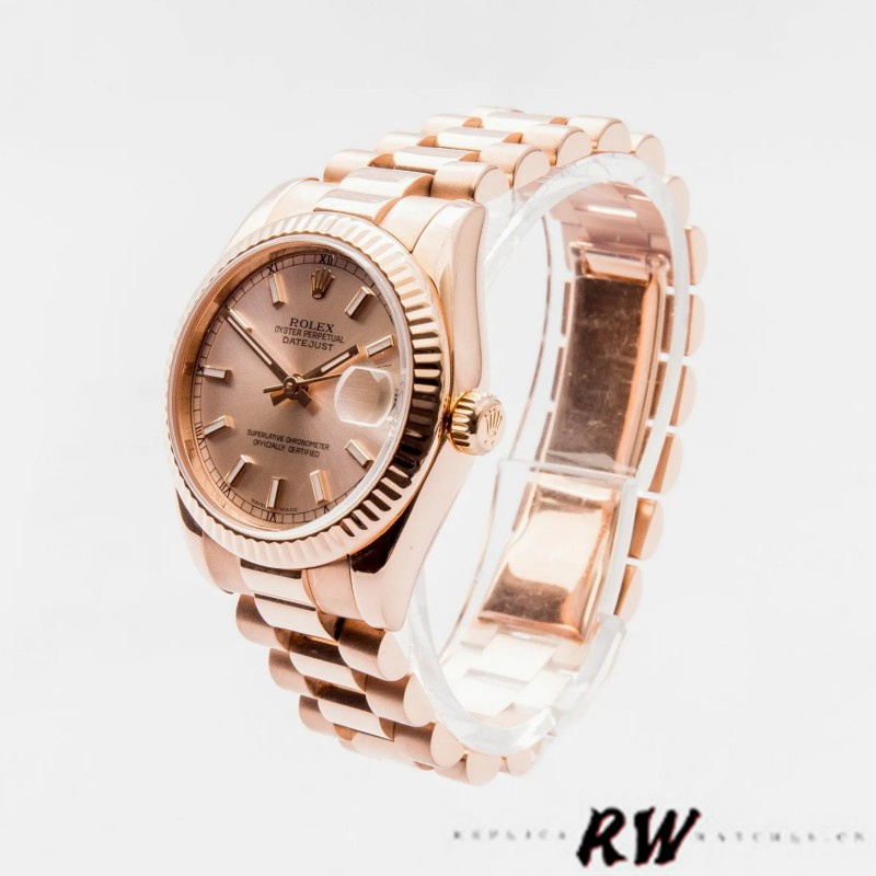 Rolex Datejust 178275 Rose Gold Pink Index Dial 31mm Lady Replica Watch - QualitySwissReplica