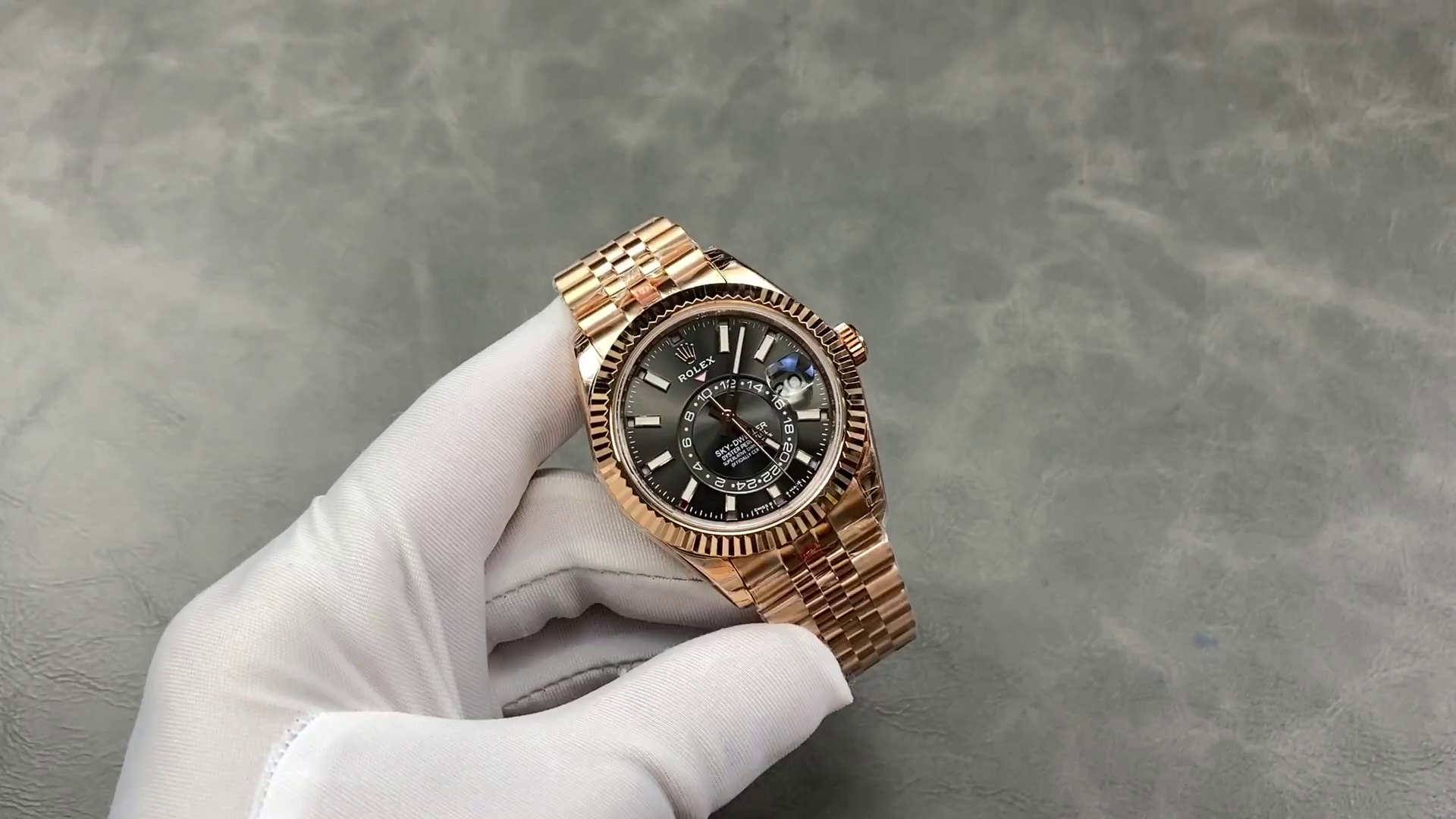 Rolex Sky Dweller 42mm Everose Gold and Slate Grey Dial M336935-0008 - QualitySwissReplica