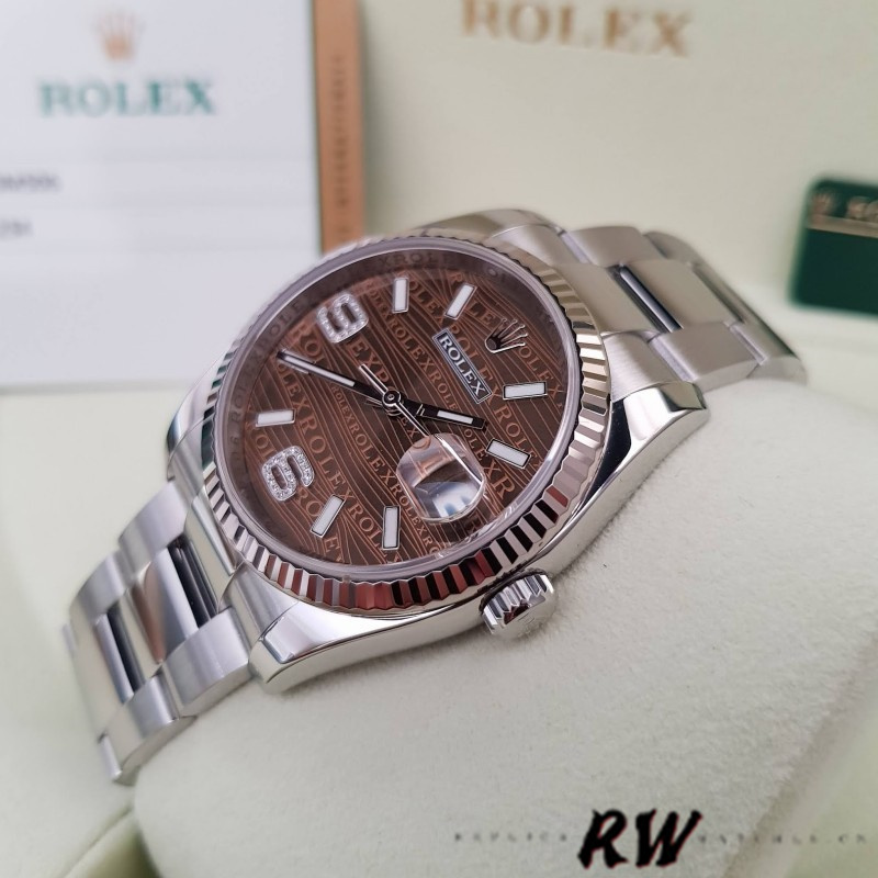 Rolex Datejust 116234 Waves Bronze Diamond Dial 36mm Unisex Replica Watch - QualitySwissReplica