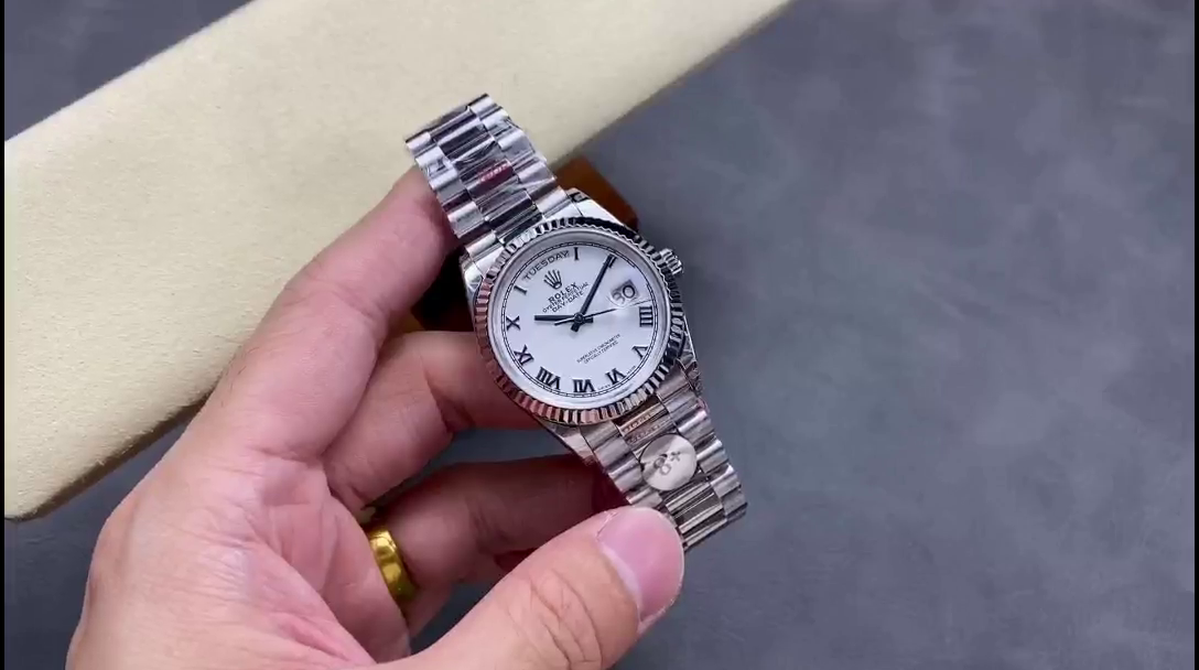 Rolex Day Date 36 White Dial Platinum President Bracelet m128236 0017 - QualitySwissReplica