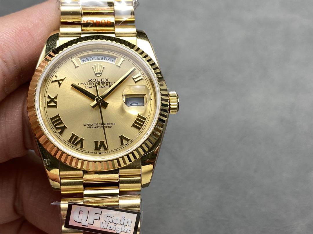 Rolex Day-Date 118238 Champagne Dial 36mm Unisex Replica Watch - QualitySwissReplica