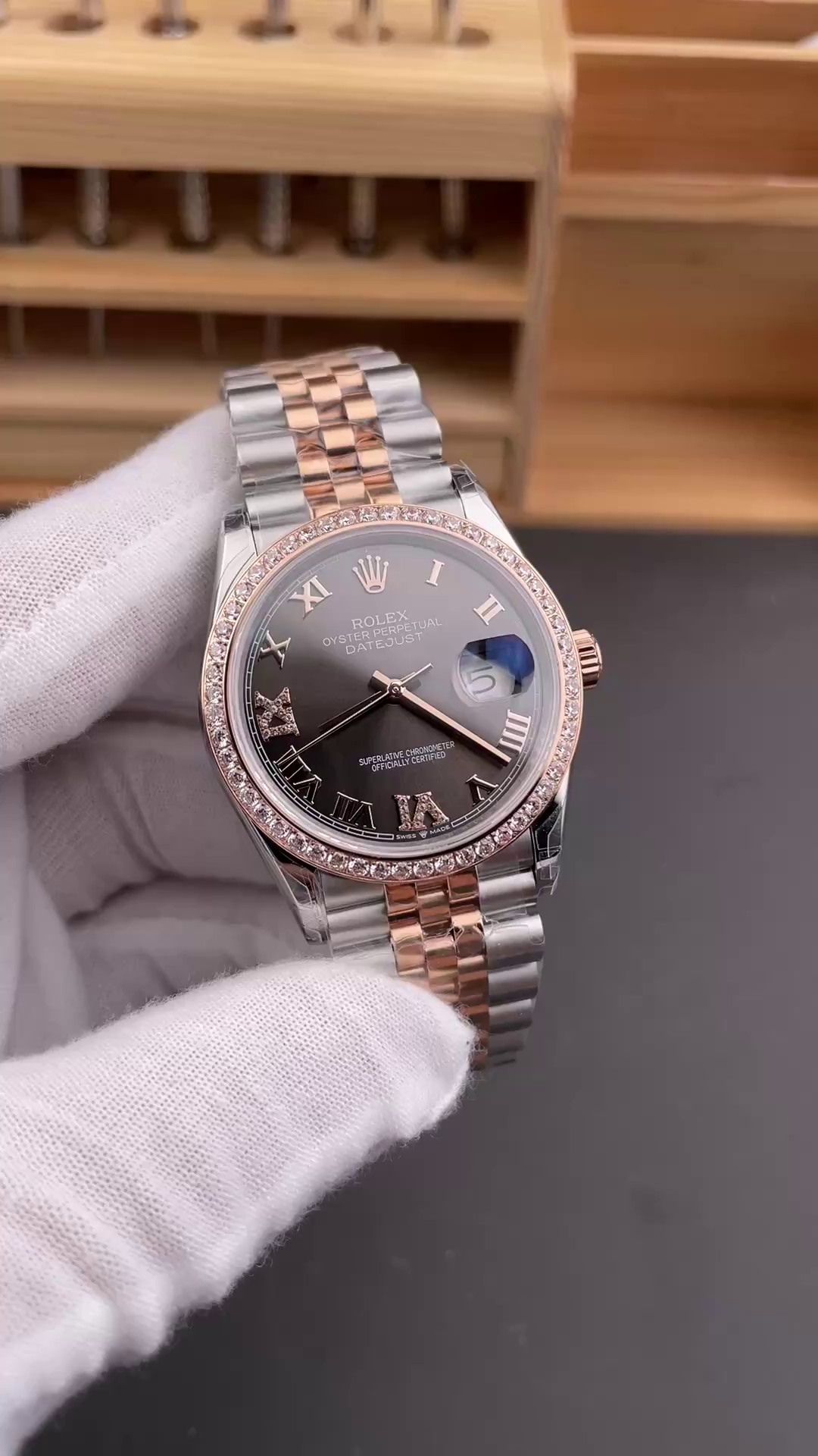 Rolex Datejust 126281RBR-0011 Replica 36 Diamond Bezel Jubilee Strap - QualitySwissReplica