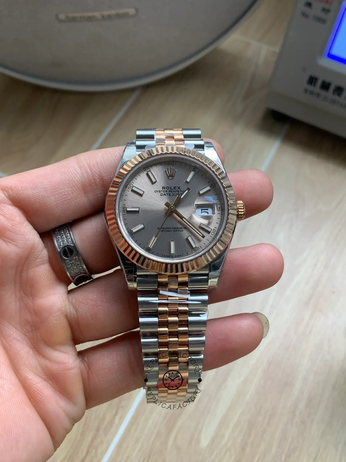 Rolex Datejust 41mm Two Tone Rose Gold Jubilee Band Sundust Index Dial 126331 0010 - QualitySwissReplica