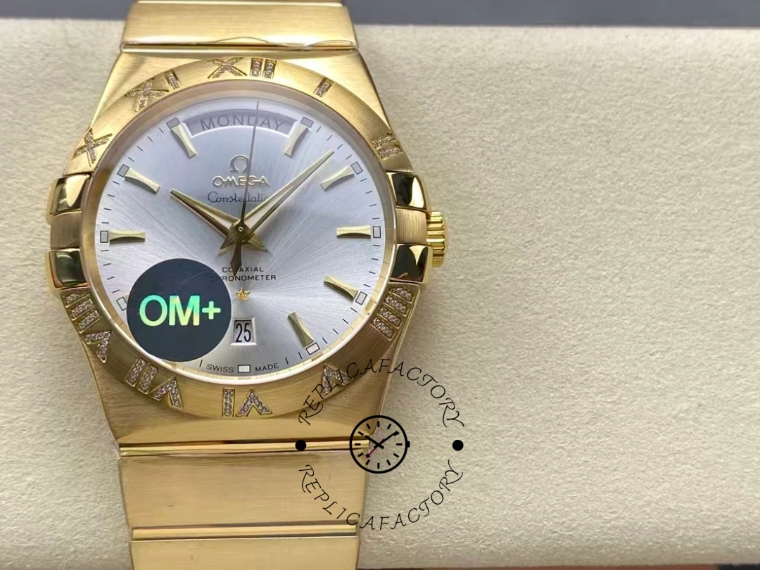 Omega Constellation 38mm Day-Date Clone 123.55.38.22.02.002 Men's Watch - QualitySwissReplica