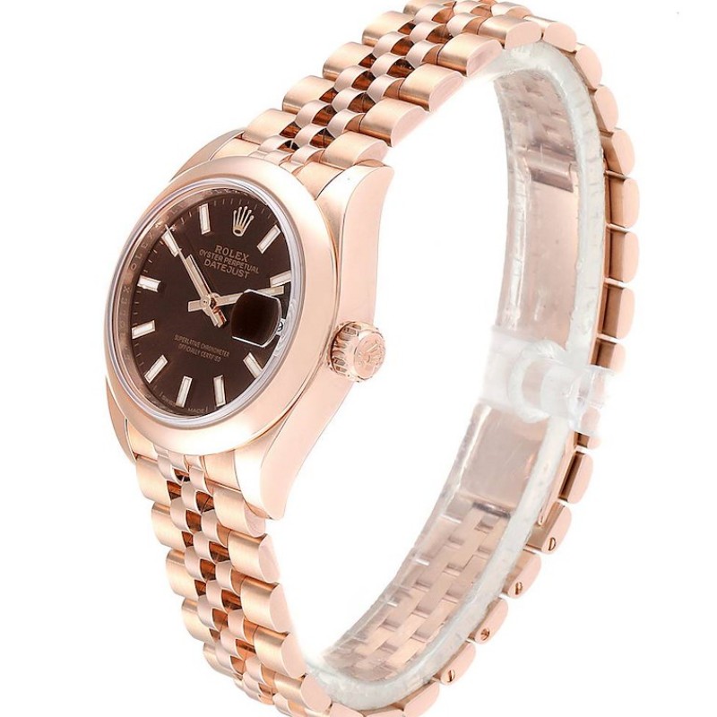 Rolex Datejust 279165 Chocolate Brown Dial Domed Bezel 28mm Lady Replica Watch - QualitySwissReplica