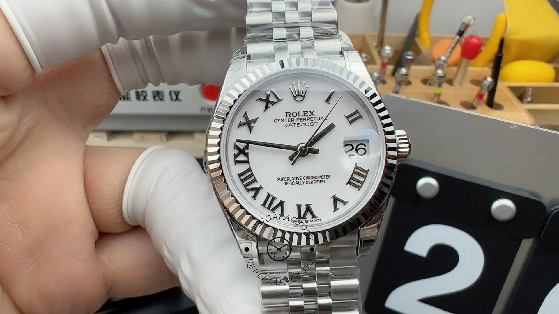Rolex Datejust 31 White Roman Dial Fluted Bezel Jubilee 278274 0010 Ladies Watch - QualitySwissReplica