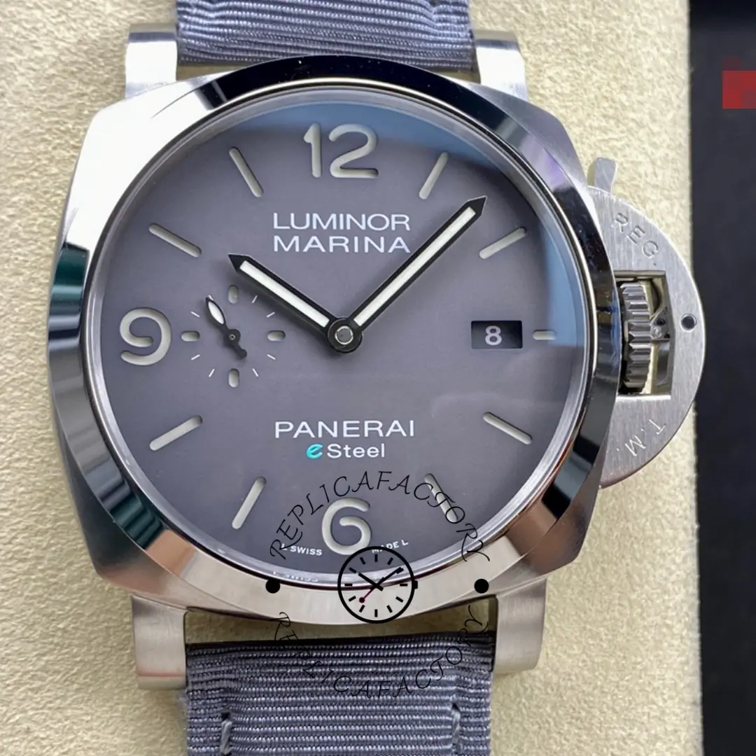 Panerai Luminor Marina PAM01358 Replica eSteel 44mm Grigio Roccia Watch - QualitySwissReplica