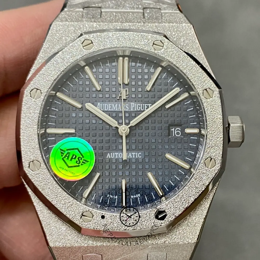 AP Royal Oak Blue Dial 1:1 Clone 15410BC.GG.1224BC.01 41 Frosted White Gold - QualitySwissReplica