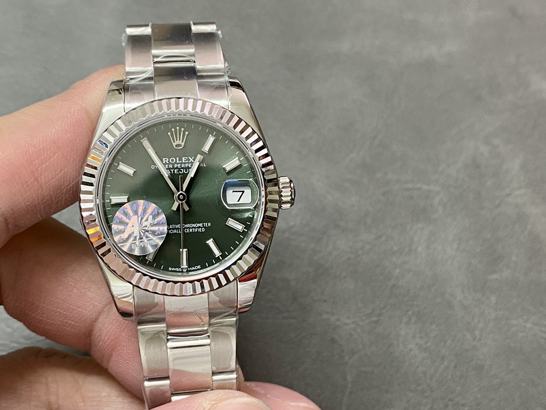 Rolex Datejust 31 White Gold Mint Green Dial M278274 0017 Women's Watch - QualitySwissReplica