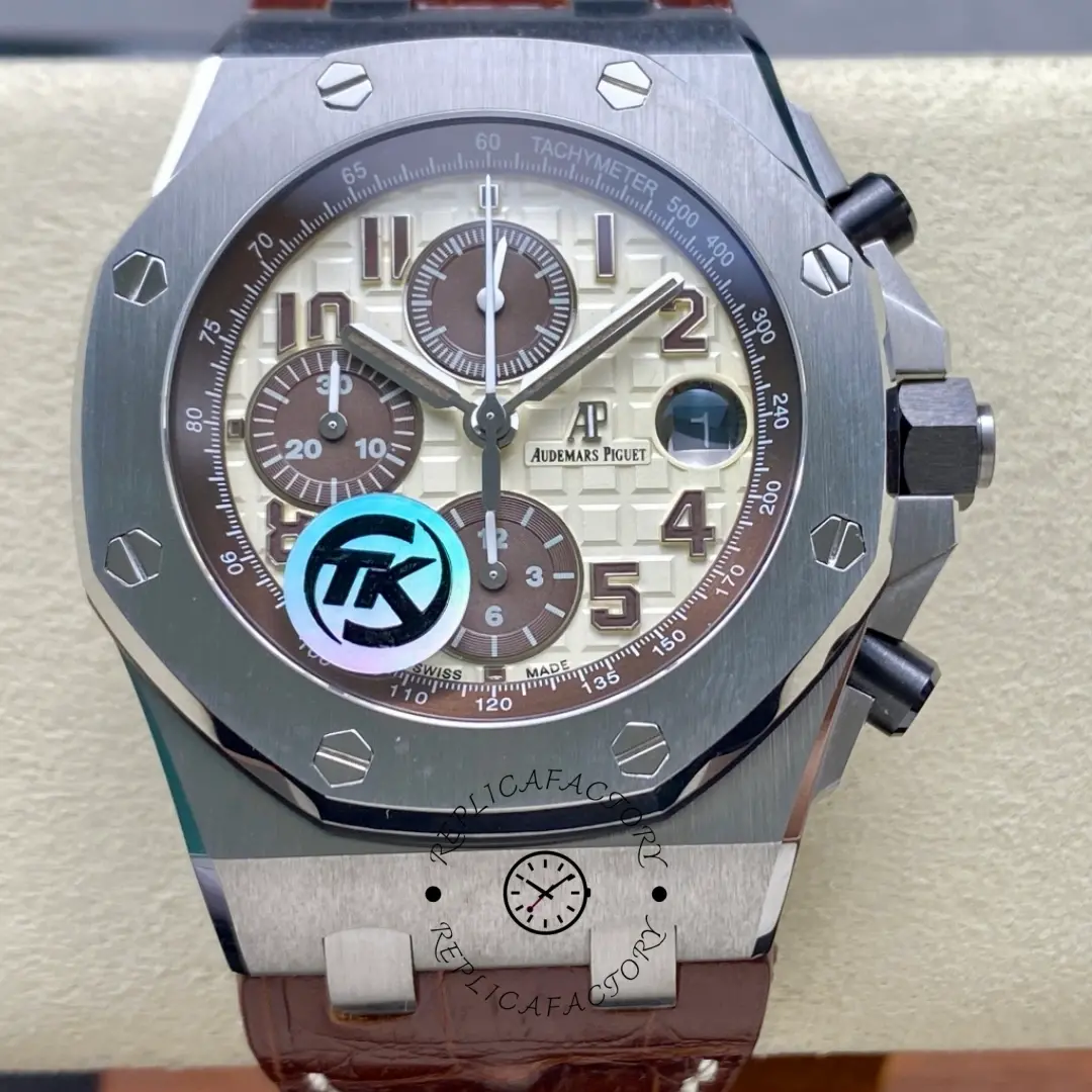 AP 26470ST.OO.A801CR.01 Royal Oak Offshore Safari 42mm Beige Dial 1:1 Clone - QualitySwissReplica