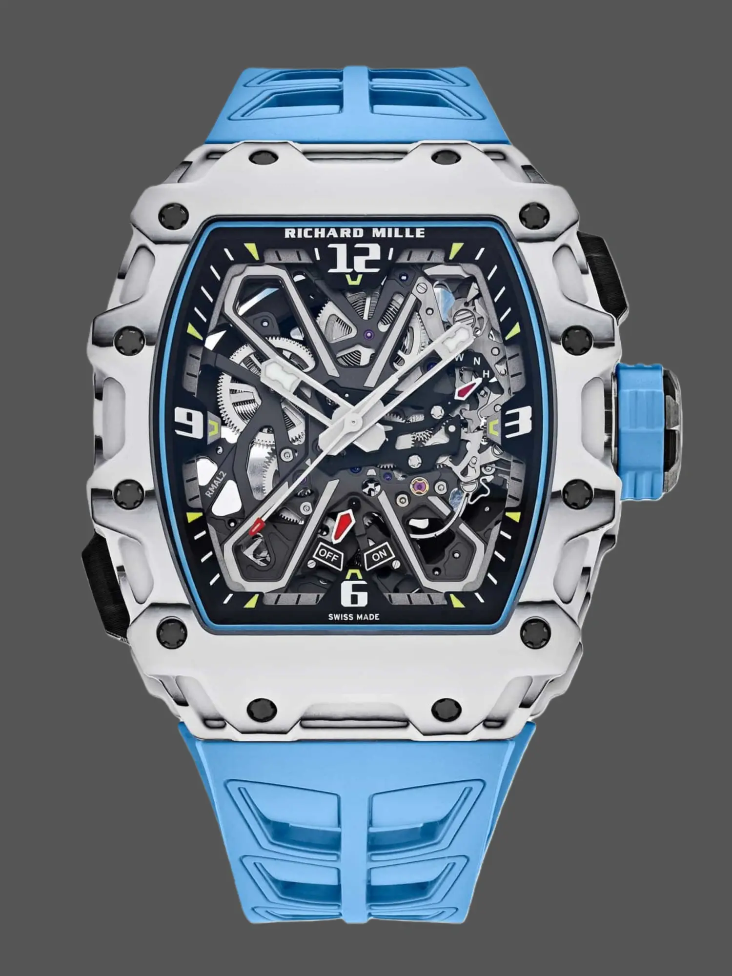Richard Mille RM35-03 replica White Quartz TPT Blue Strap - QualitySwissReplica