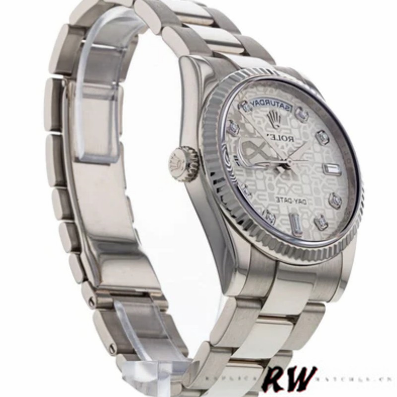 Rolex Day-Date 118239 Jubilee Silver Dial 36mm Unisex Replica Watch - QualitySwissReplica