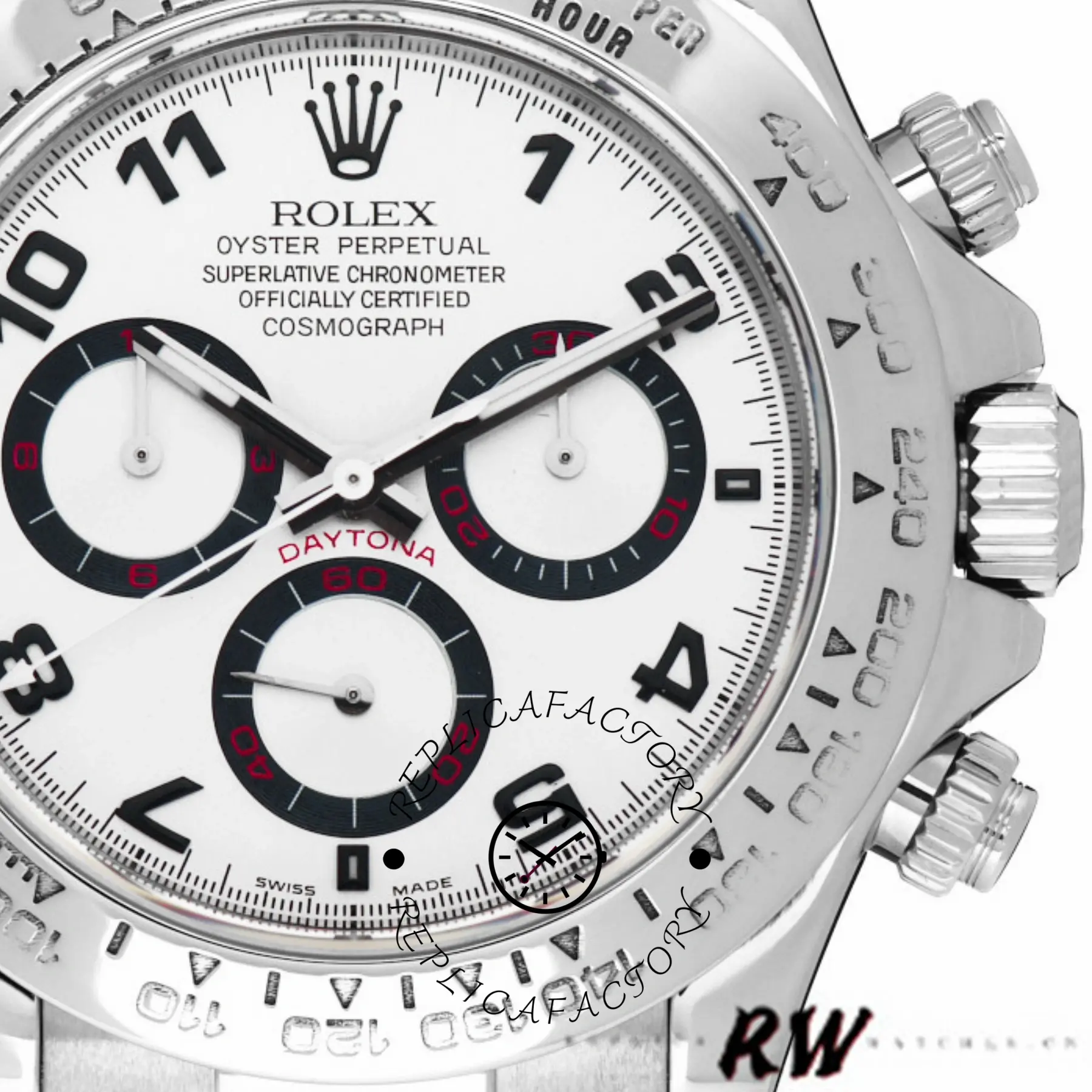 Rolex Daytona 116519 Black Alligator Leather strap White Dial 40mm Mens Replica Watch - QualitySwissReplica