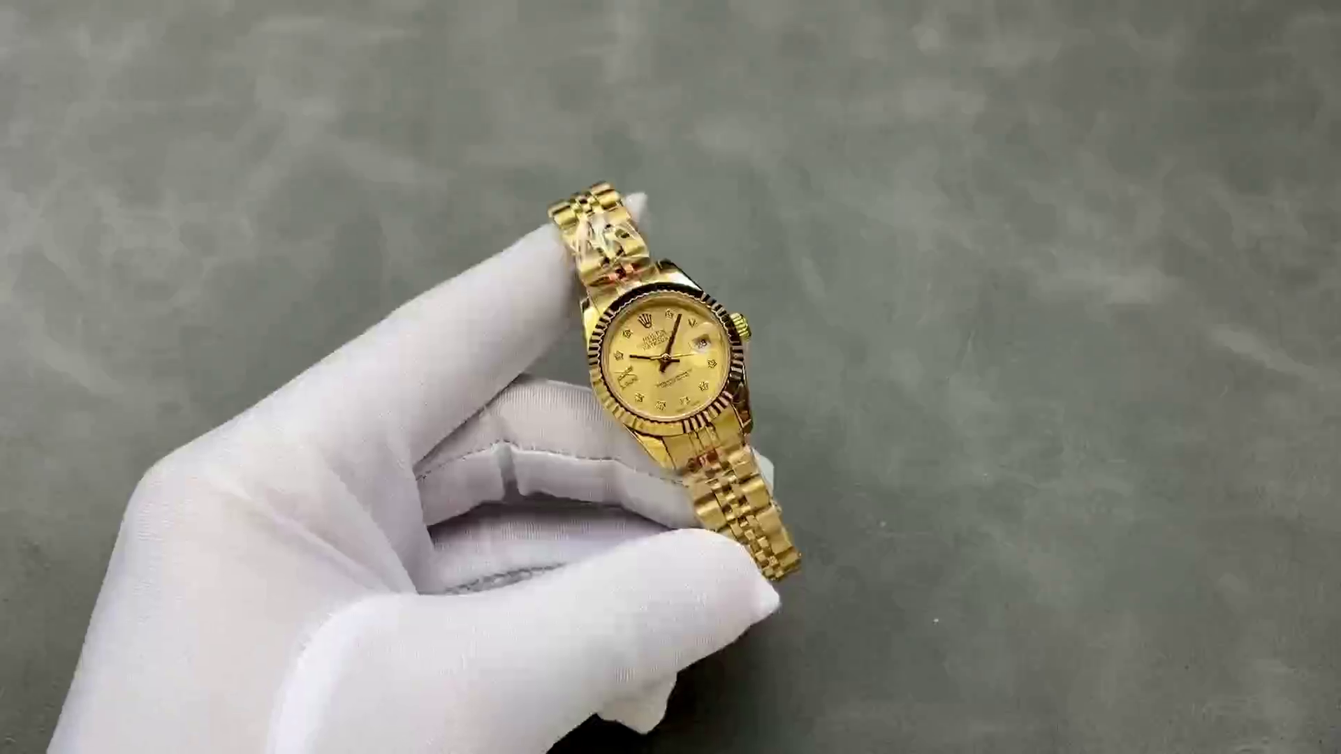 Rolex Datejust 279178 Champagne Diamond Dial Fluted Bezel 28mm Lady Replica Watch - QualitySwissReplica