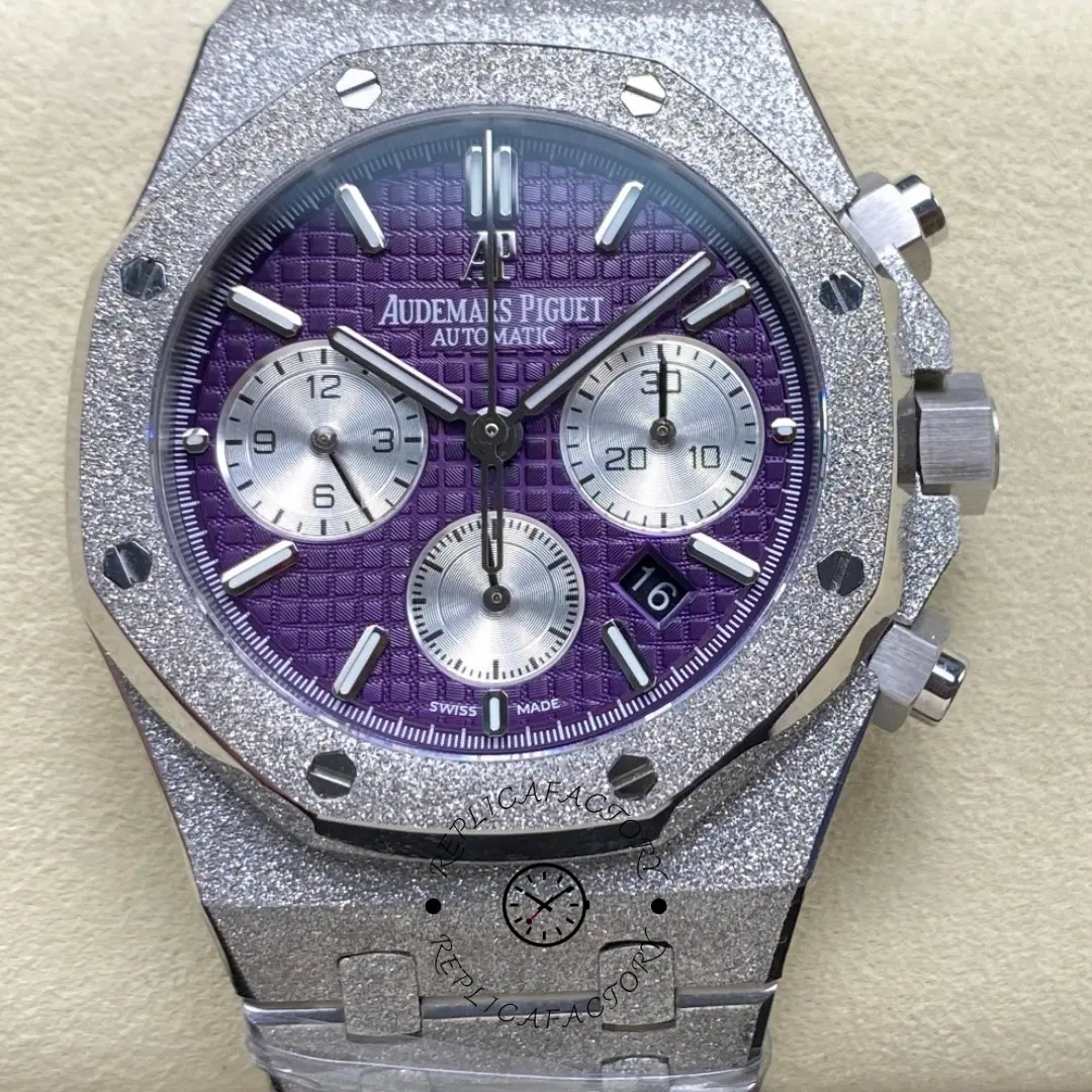 AP Royal Oak Frosted White Gold Purple Dial 26331BC.GG.1224BC.01 Replica - QualitySwissReplica
