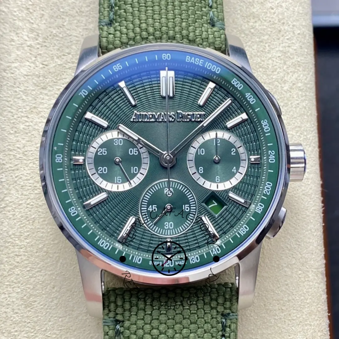 AP CODE 11.59 Chronograph Collection 1:1 Clone 26393ST.OO.A056KB.01 Green Dial - QualitySwissReplica