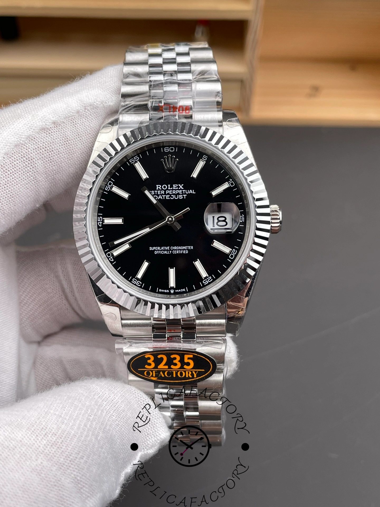 Rolex Datejust 41mm Stainless Steel 126334 0018 Black Index Jubilee - QualitySwissReplica
