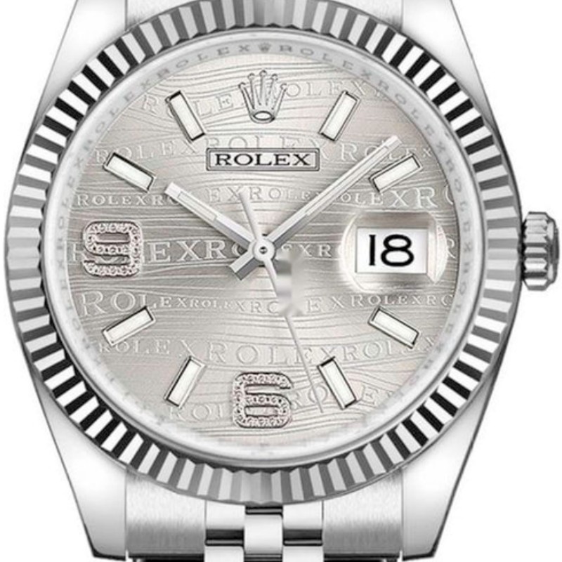 Rolex Datejust 116234-0159 Rhodium Wave Diamond Dial 36mm Unisex Replica Watch - QualitySwissReplica