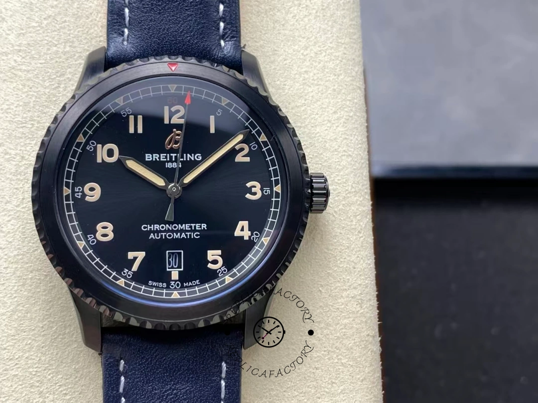 Navitimer Aviator 8 M17314101B1X1 Replica Automatic 41mm Blue Leather Strap - QualitySwissReplica