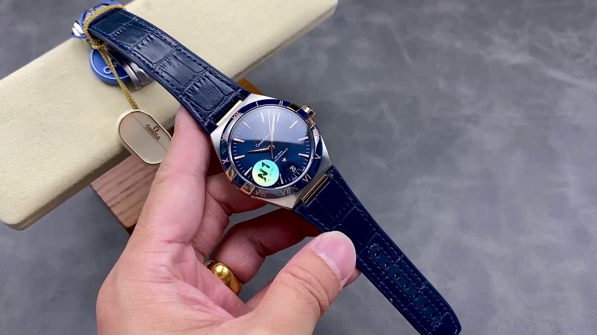 Omega Constellation Blue Ceramic Rose Gold Men's Watch 131.23.41.21.03.001 Clone - QualitySwissReplica