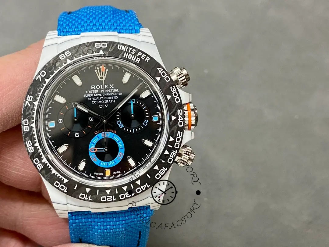 Rolex Daytona Cosmograph Carbon Fiber Luminescent Coating 40mm Nylon Strap Men's Watch - QualitySwissReplica