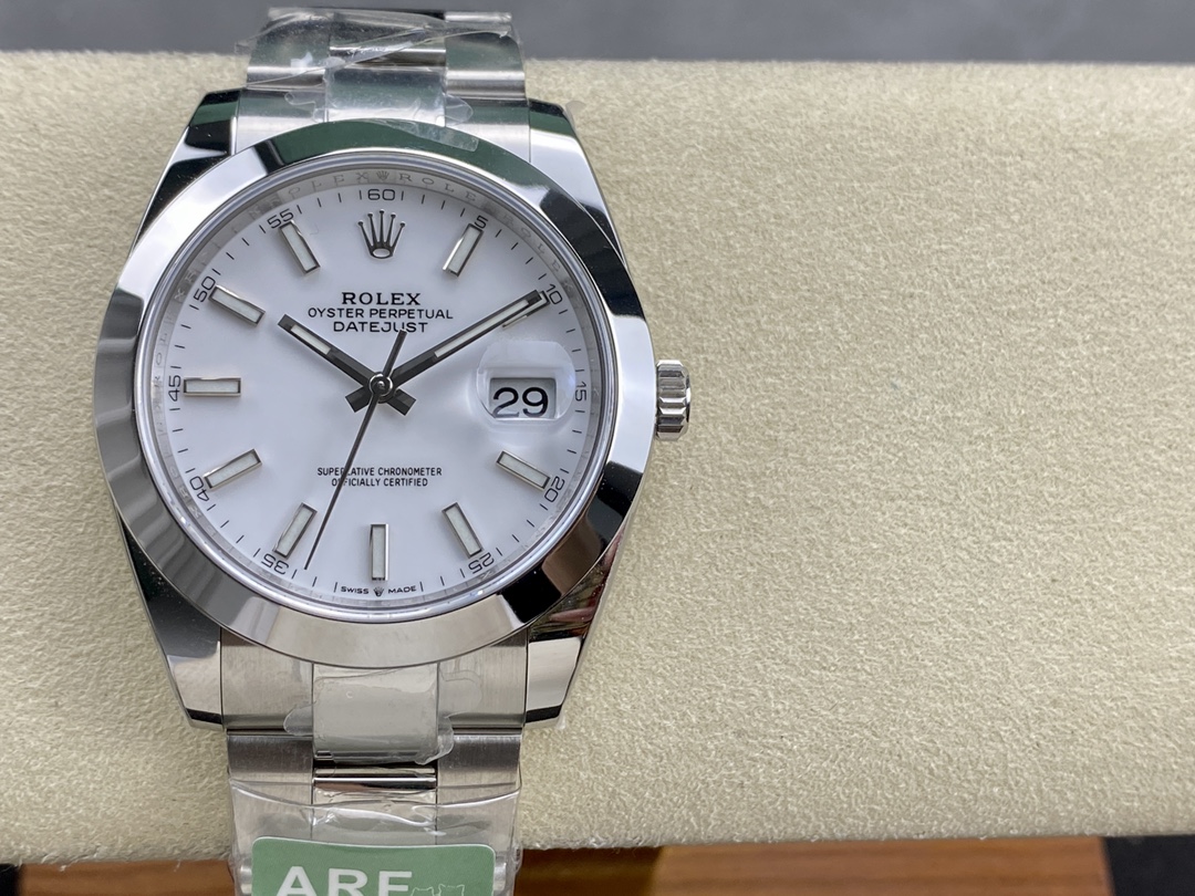 Rolex Datejust 41 Stainless Steel White Dial M126300 0005 Men's Watch - QualitySwissReplica