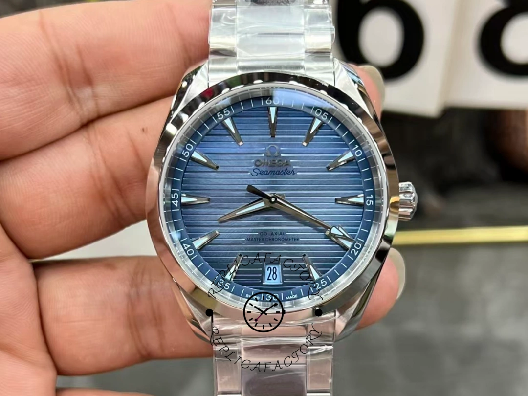 Omega Seamaster Aqua Terra Replica 220.10.41.21.03.005 Summer Blue Teak Dial - QualitySwissReplica