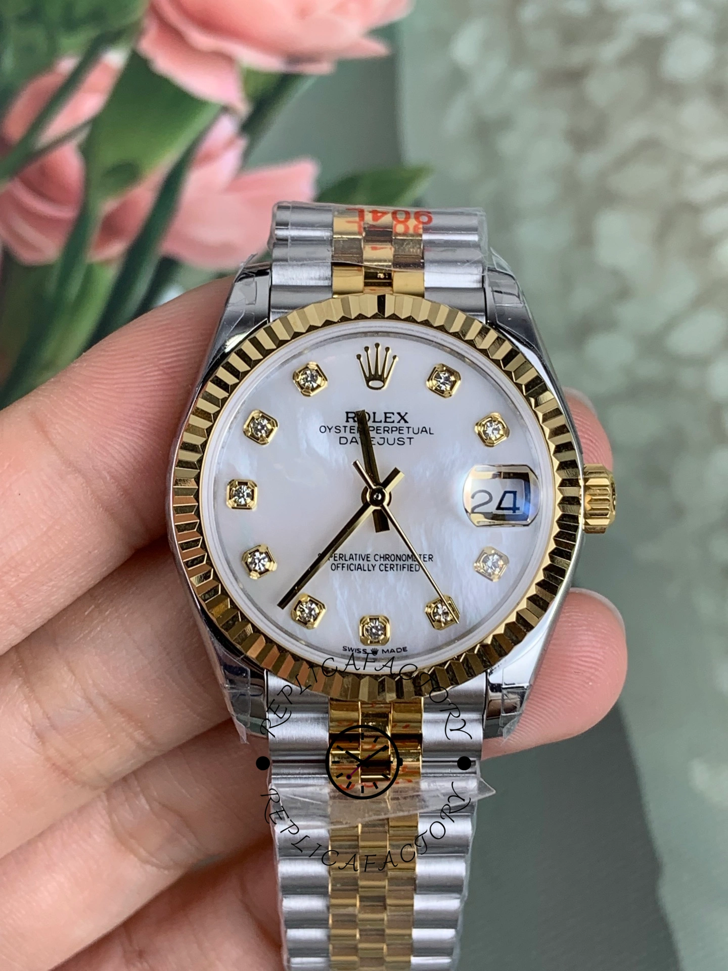 Rolex Datejust 31mm Stainless Steel and Yellow Gold 278273 0028 Mop Diamond Jubilee - QualitySwissReplica