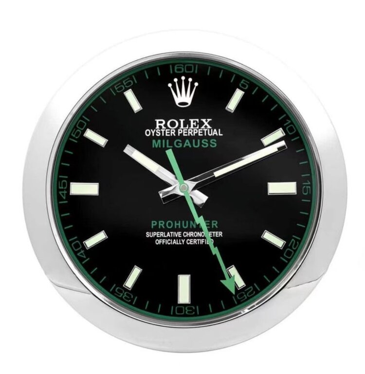 Rolex Milgauss Black & Green Wall Clock - QualitySwissReplica