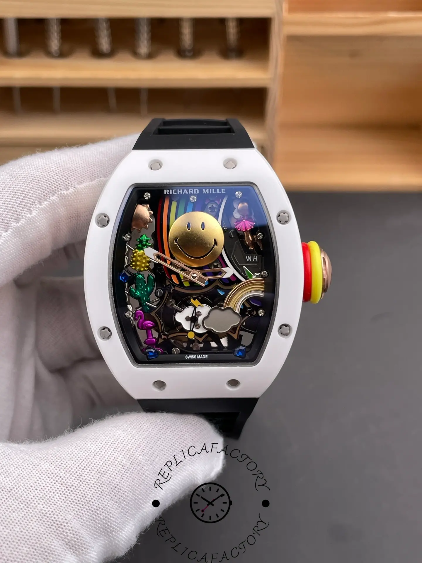 Richard Mille Tourbillon Smiley Ceramic Red Gold RM 88 Super Clone - QualitySwissReplica