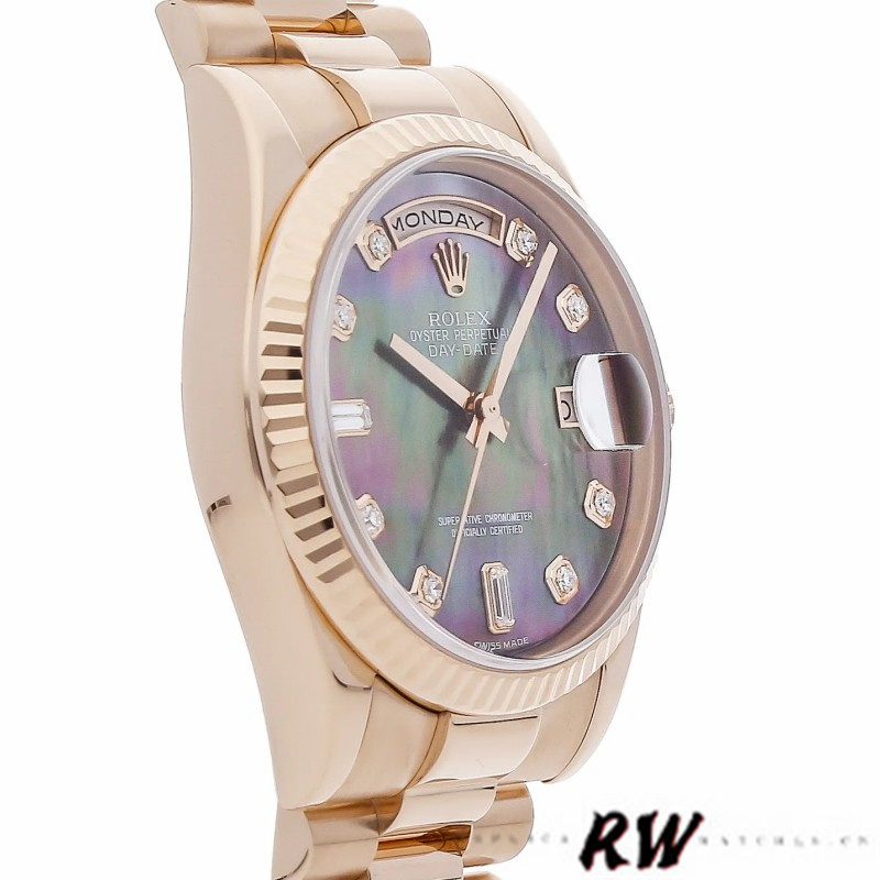 Rolex Day-Date 118235 Mother of pearl diamond dial 36mm Unisex Replica Watch - QualitySwissReplica