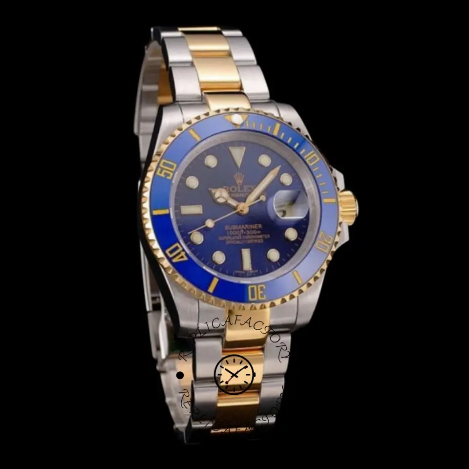 Rolex Submariner PR16233B Two Tone Blue Dial 41mm Mens Replica Watch - QualitySwissReplica
