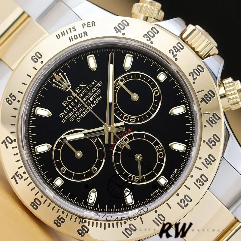 Rolex Daytona 116523 Stainless Steel Black Dial 40mm Mens Replica Watch - QualitySwissReplica