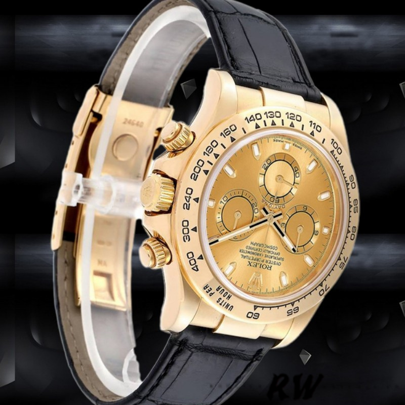 Rolex Cosmograph Daytona 116518 Champagne Dial Yellow Gold Bezel 40mm Mens Replica Watch - QualitySwissReplica