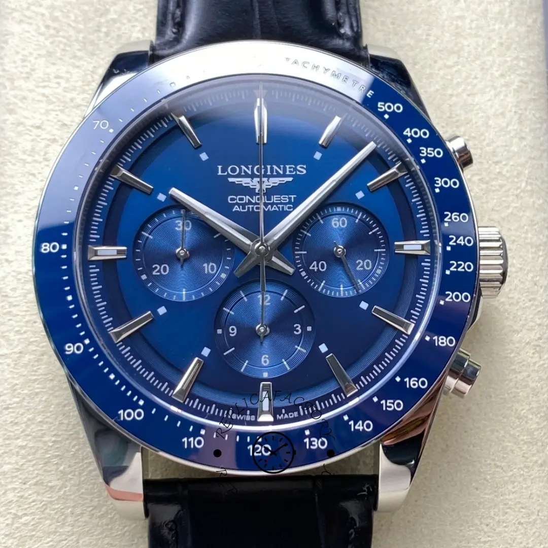 Longines L3.835.4.92.6 Conquest 42 Ceramic 1:1 Clone Tachymeter Chronograph - QualitySwissReplica