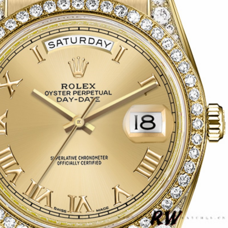 Rolex Day-Date 118388 Champagne Roman Numeral Dial 36MM Unisex Replica Watch - QualitySwissReplica