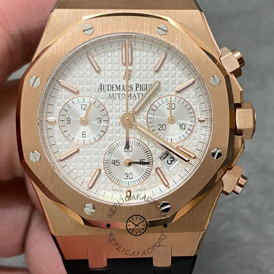AP Royal Oak Chronograph 41 Black Rubber Strap 26320OR.OO.D088CR.01 Replica - QualitySwissReplica