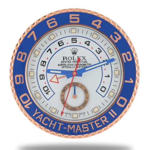 Rolex Yacht Master ll Rose & White Wall Clock - QualitySwissReplica