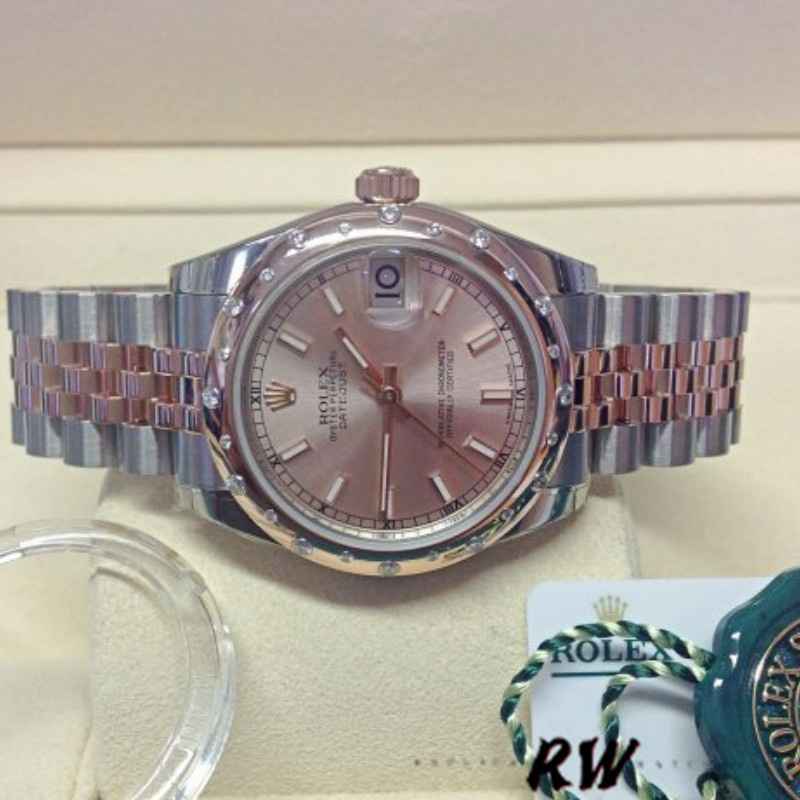 Rolex Datejust 178341 Everose Gold Pink Baton Dial 31MM Lady Replica Watch - QualitySwissReplica