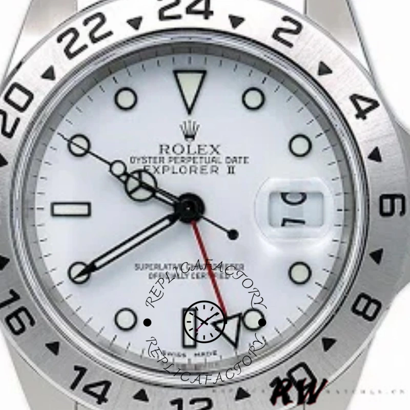 Rolex Explorer II 16570 Stainless Steel White Dial 40MM Mens Replica Watch - QualitySwissReplica