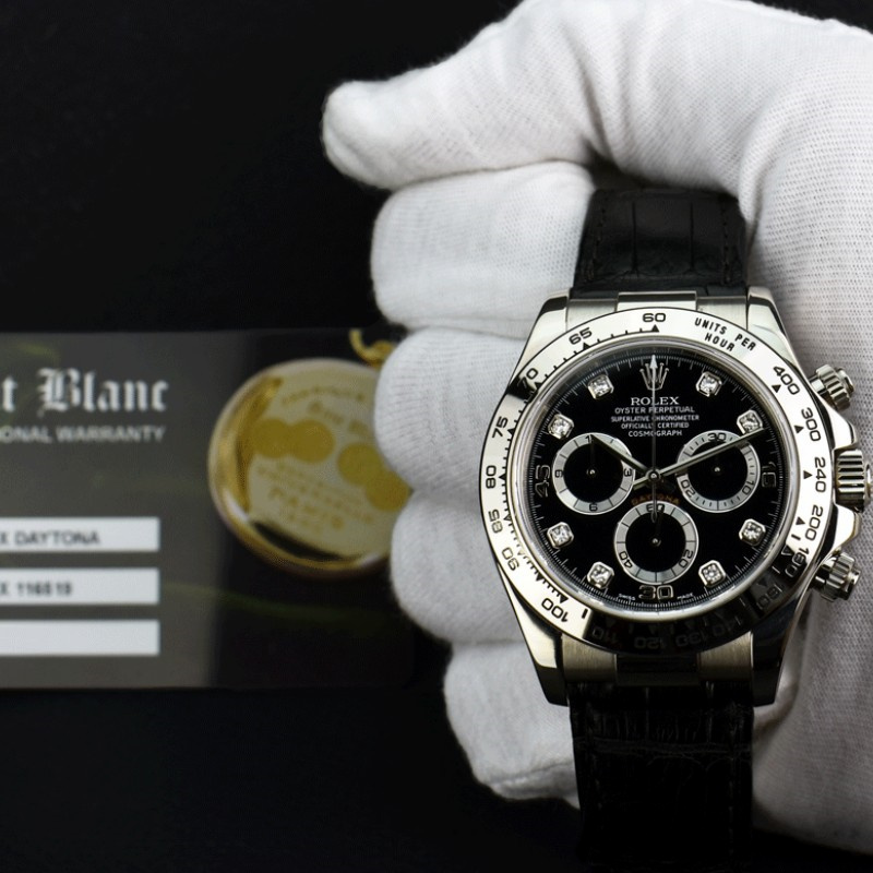 Rolex Daytona 116519 Black Diamonds Dial 40mm Mens Replica Watch - QualitySwissReplica