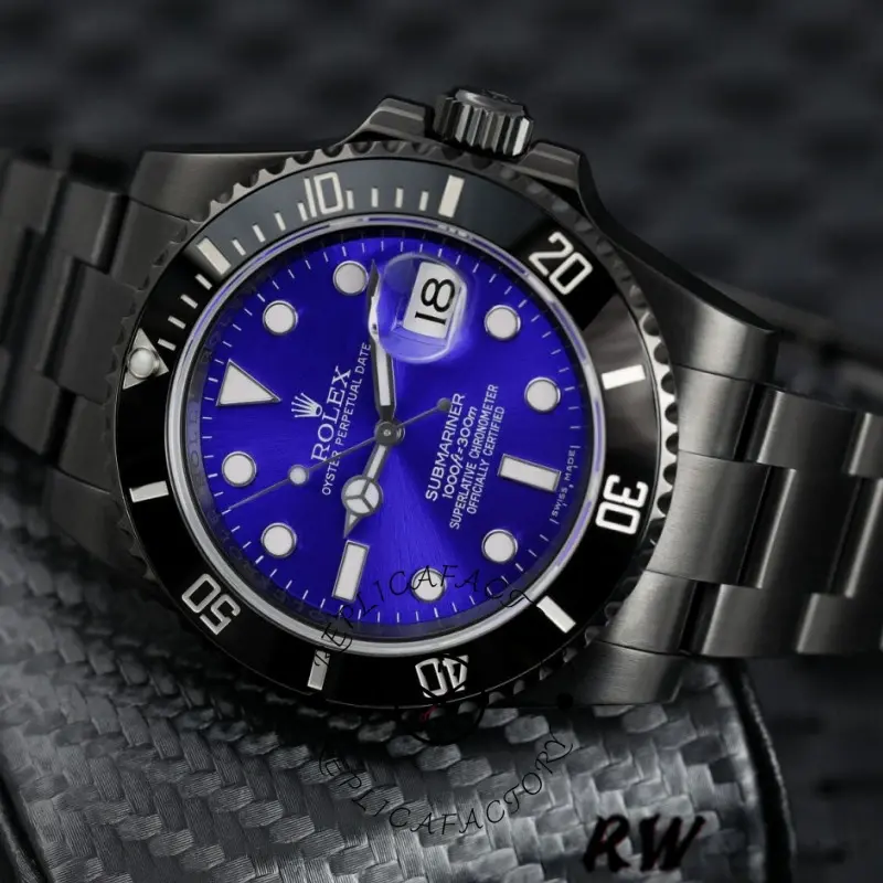 Rolex Submariner Date 116610LN Blue Dial Black PVD/DLC Stainless Steel 40MM Mens Replica Watch - QualitySwissReplica
