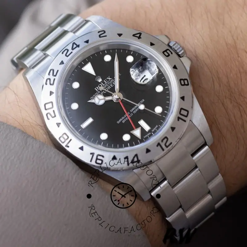 Rolex Explorer II 16570 Stainless Steel Black Dial 40MM Mens Replica Watch - QualitySwissReplica