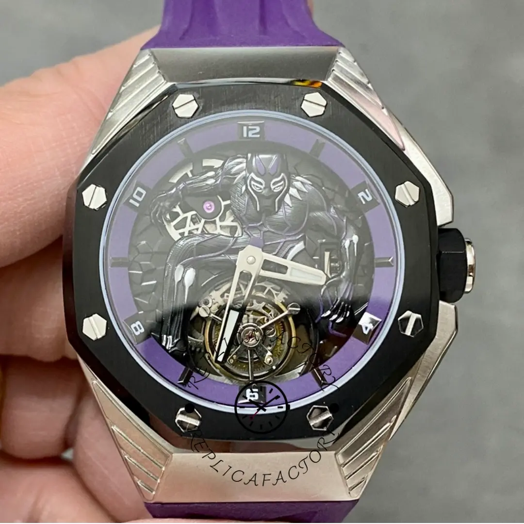 1:1 Clone AP Royal Oak 26620IO.OO.D077CA.01 Concept Black Panther Flying Tourbillon - QualitySwissReplica