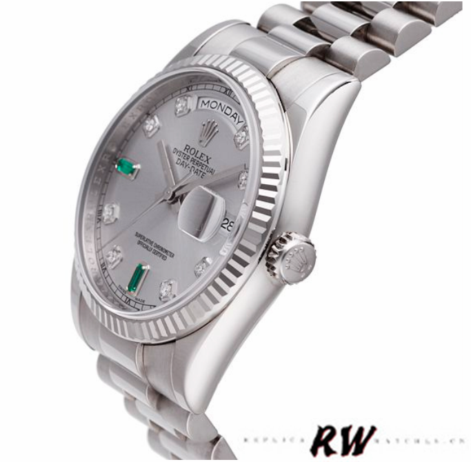 Rolex Day-Date 118239 Rhodium grey Dial 36mm Unisex Replica Watch - QualitySwissReplica
