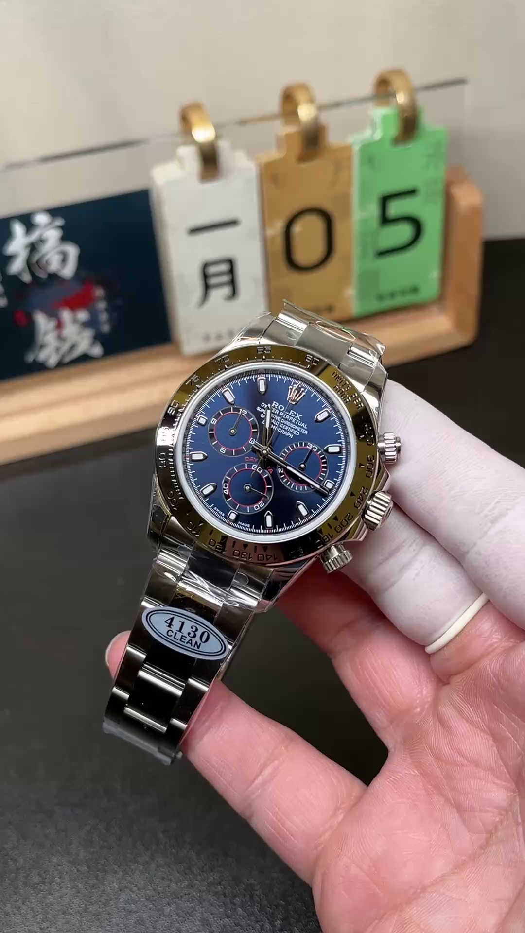 Rolex Cosmograph Daytona 116509 Blue Index Dial 40MM Mens Replica Watch - QualitySwissReplica