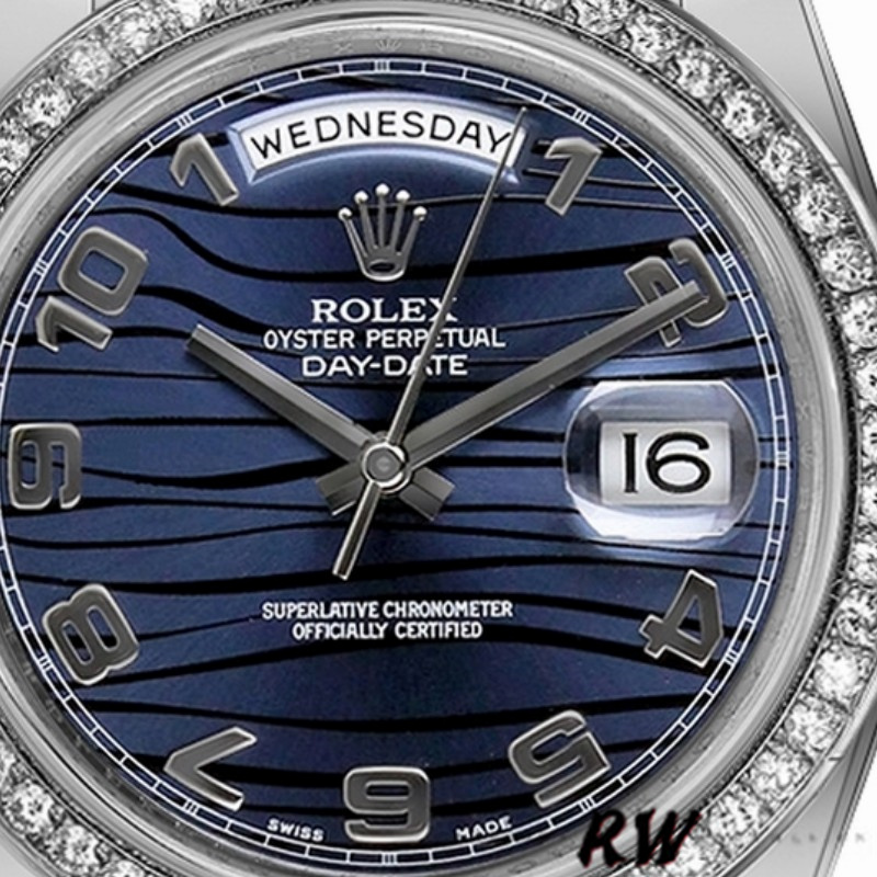 Rolex Day-Date 218349 Wave Blue Dial 41MM Mens Replica Watch - QualitySwissReplica